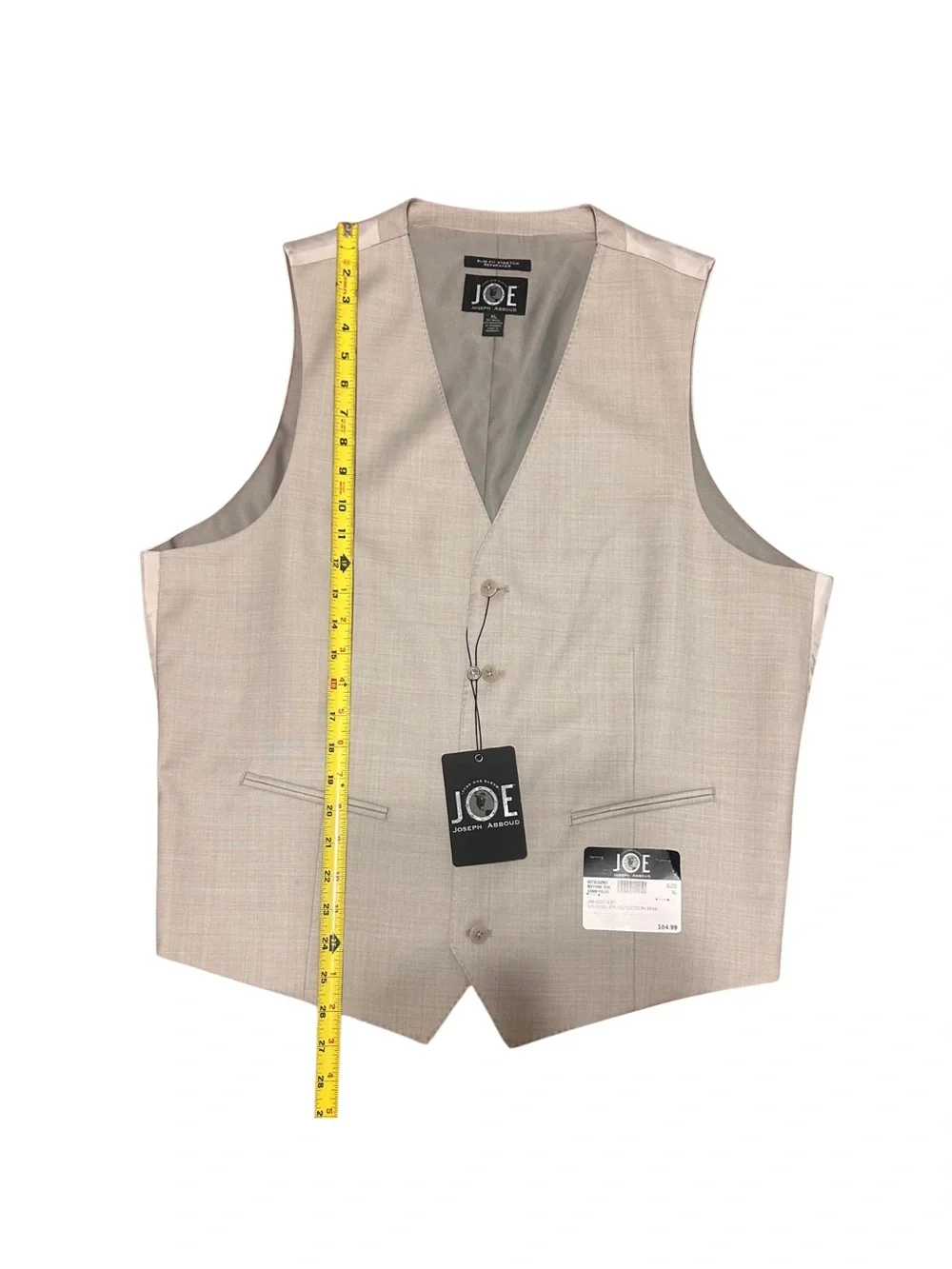 JOE Joseph Abboud Men’s XL Slim Fit Stretch Wool Suit Vest NWT Gray